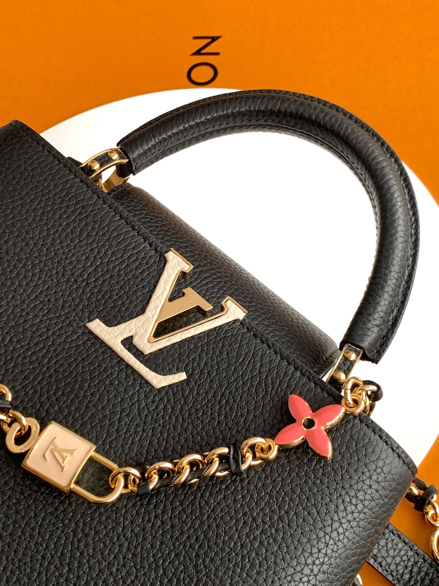 Louis Vuitton 动态芯片版 全钢进口牛皮 M23950黑色配白色金升级版五金