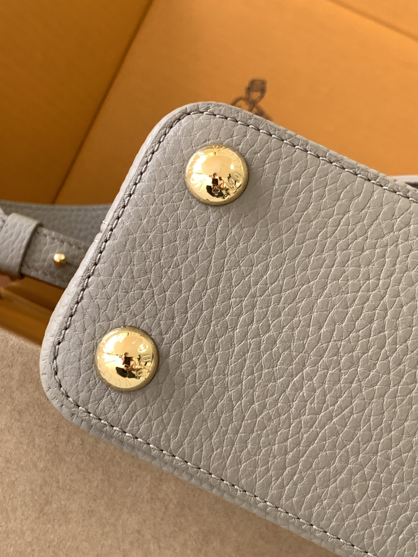 Fendi 全钢 N80071进口牛皮灰配蟒蛇金扣