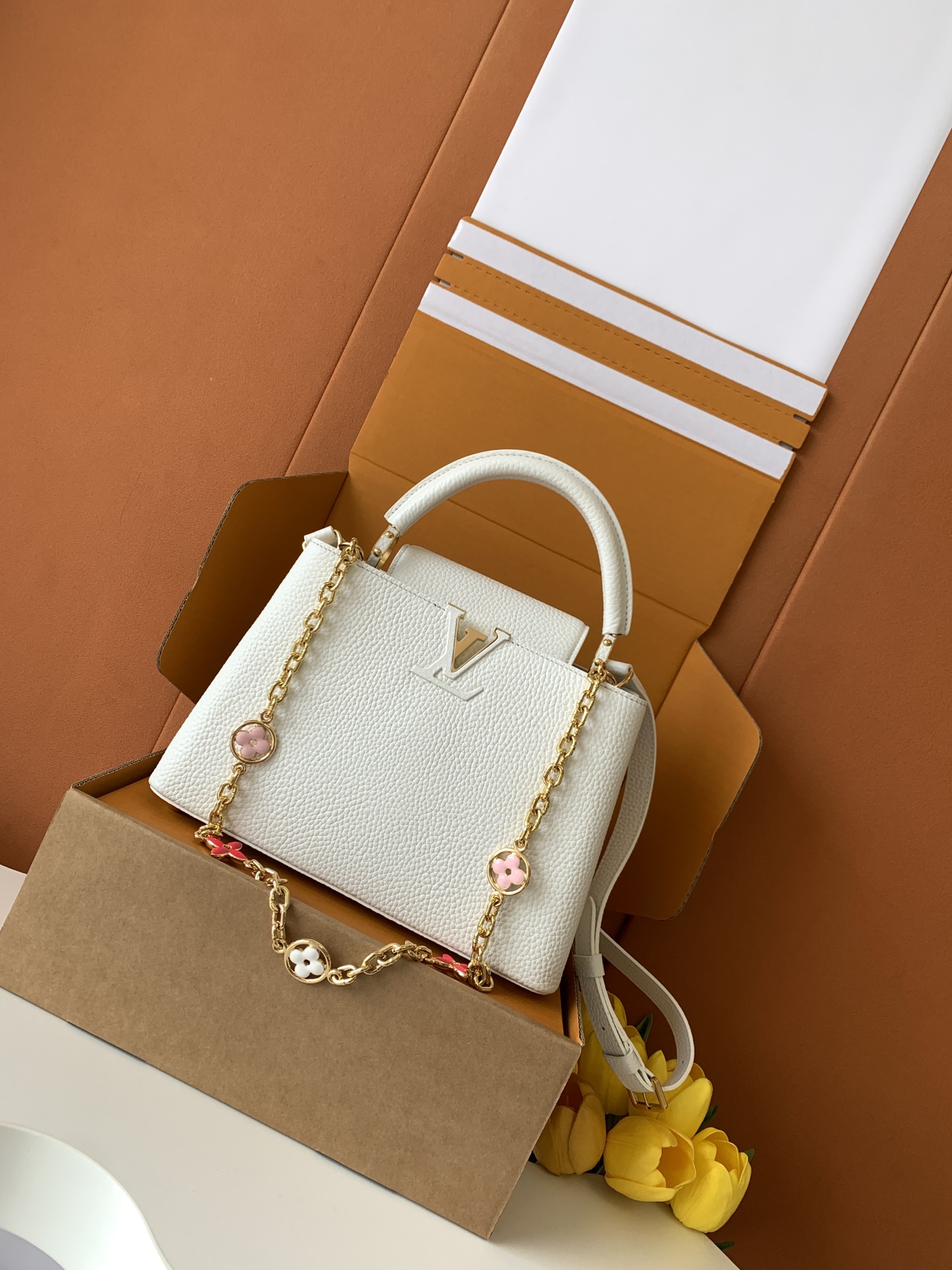 Louis Vuitton 全钢五金 M20844进口牛皮白色金扣