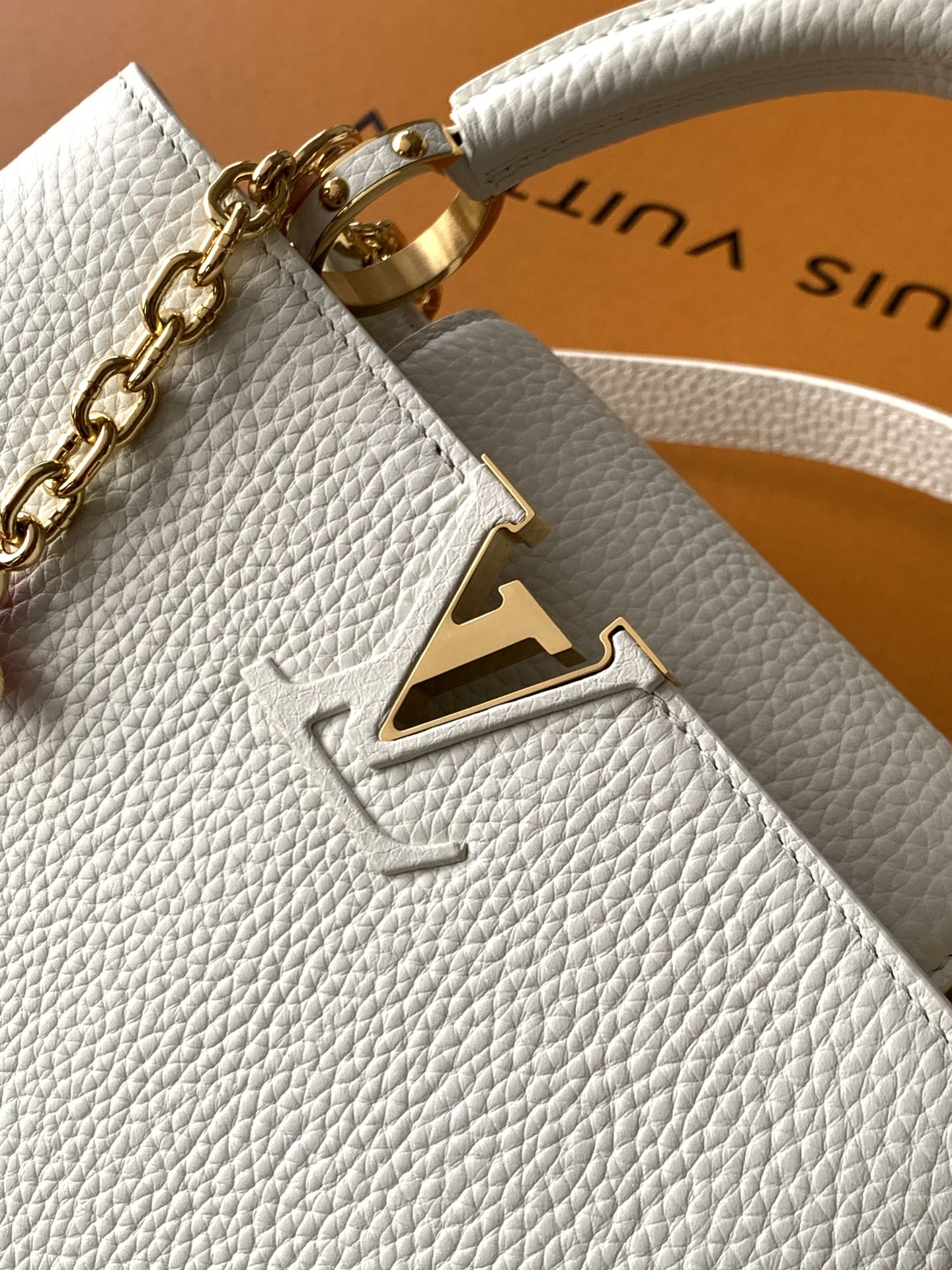 Louis Vuitton 全钢五金 M20844进口牛皮白色金扣