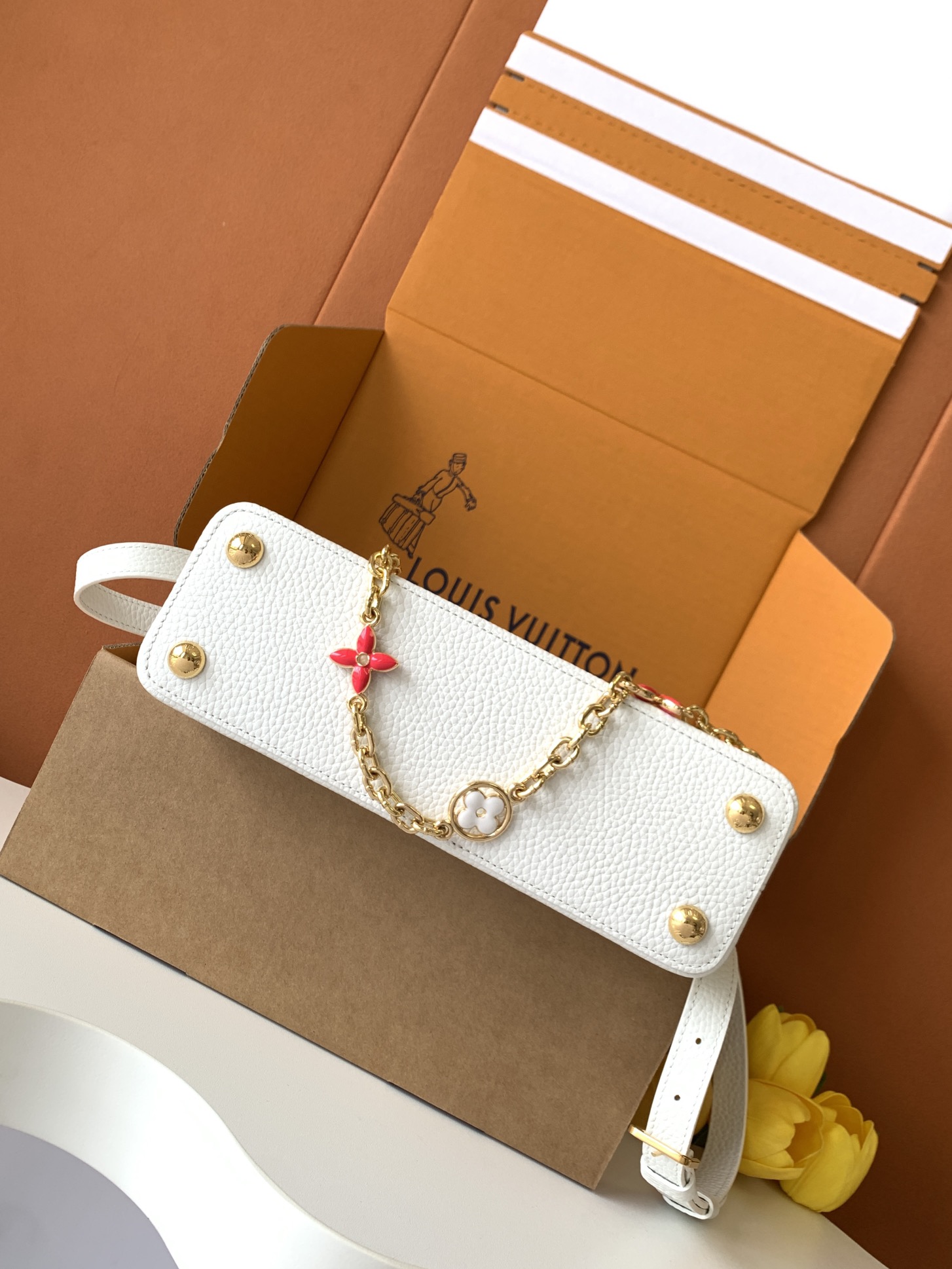 Louis Vuitton 全钢五金 M20844进口牛皮白色金扣