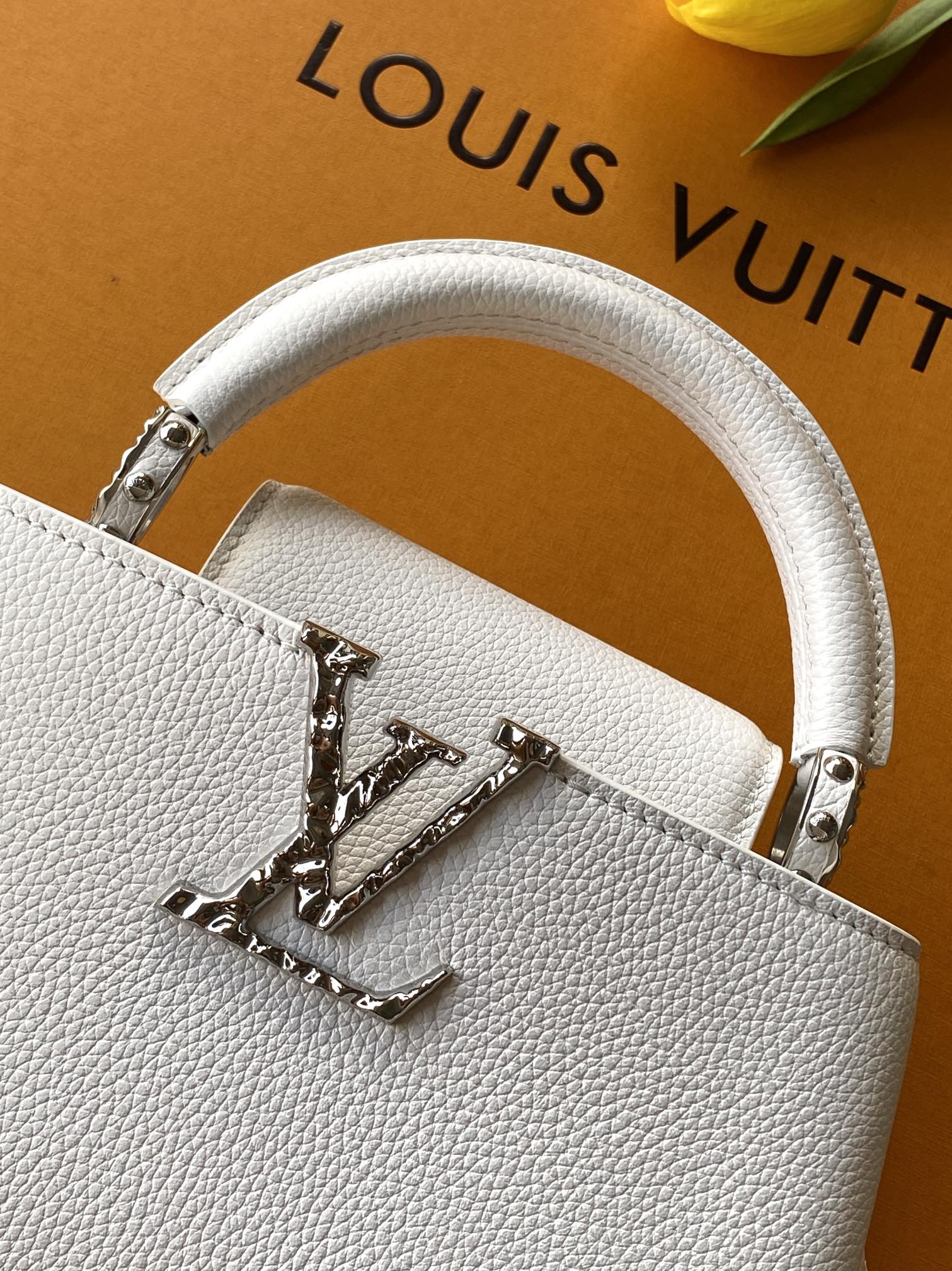 【全钢五金 进口牛皮 变码芯片】特级配全套包装 CAPUCINES EAST WEST 迷你手袋 款号M