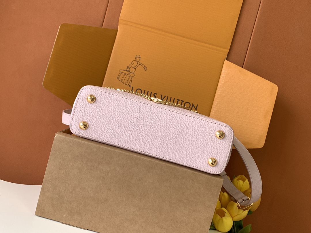 全钢五金 M25477 精品级别 进口牛皮香芋紫金 本款Capucines迷你手袋向巴洛克风格珠宝汲取灵