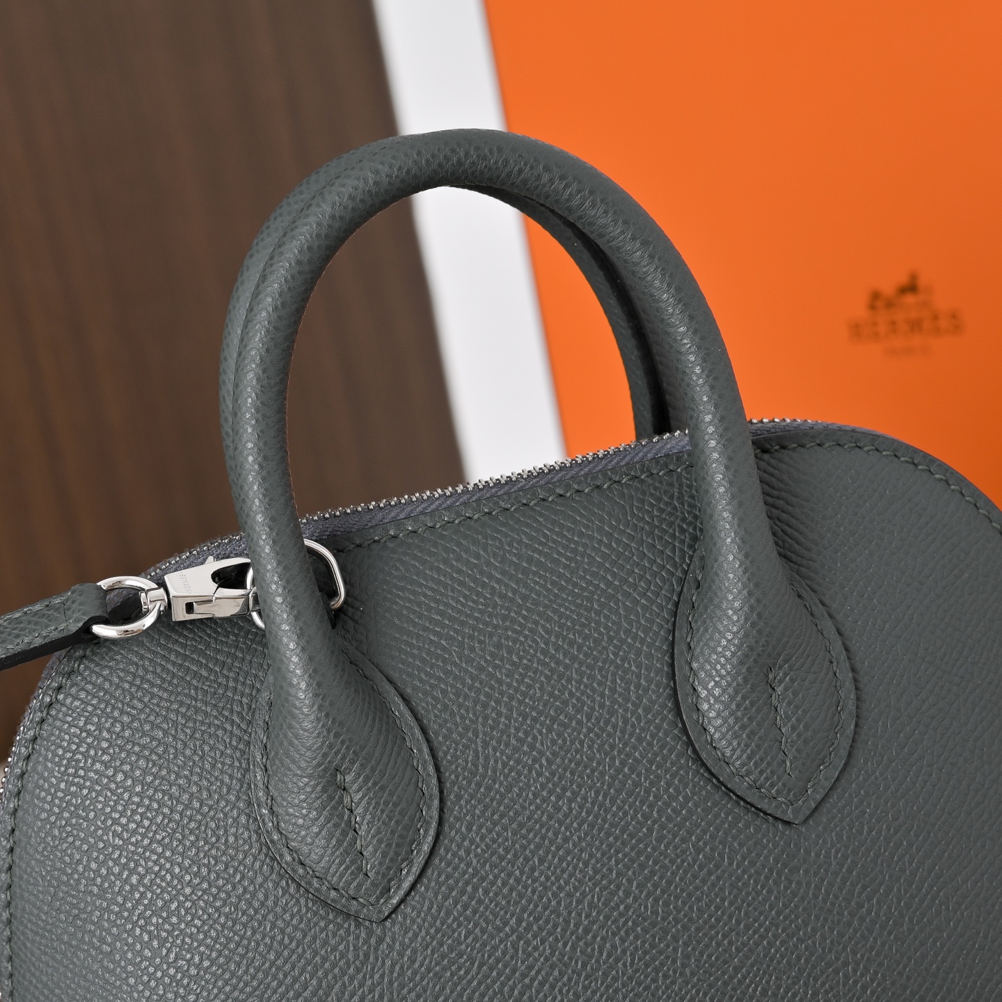 Hermès Сумка на колесиках, кожа epsom, цвет зелёный