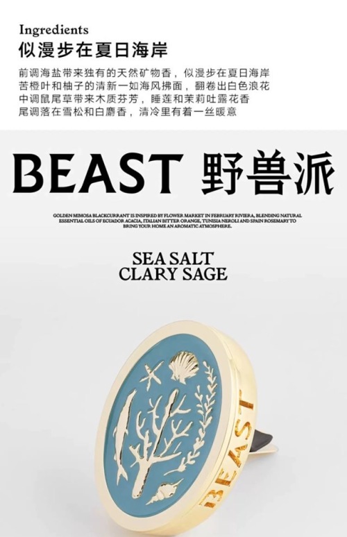 BEAST Sea Salt Clary Sage Car Air Freshener Vent Clip with Magnetic Design 1 BEAST Sea Salt Clary Sage Car Air Freshener Vent Clip with Magnetic Design
