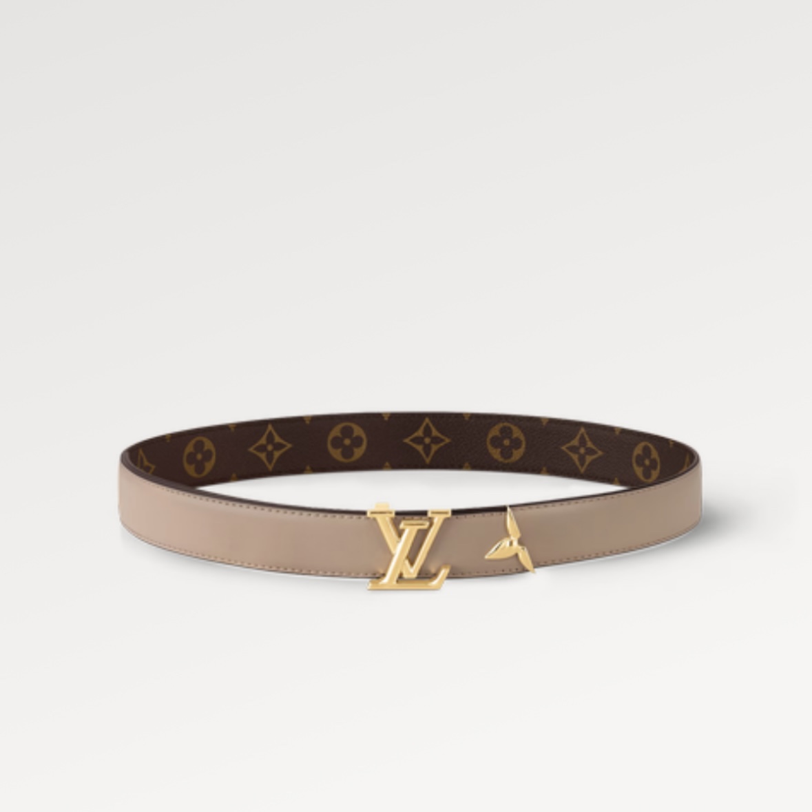 Louiss Vuittton 宽度3.0cm，两面用腰带，带身一面釆用咖色印花路易威登专用面料订制，一