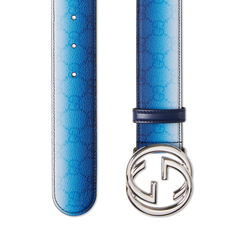 Gucci Chroma Interlocking G Belt, 4.0cm Blue Gradient Monogram, New Collection 3 i1753743462120 8331 0 7