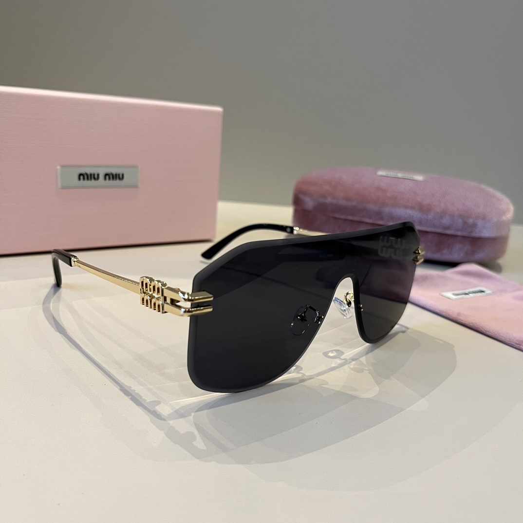 NO:351256,Miumiu new sunglasses, high-end frameless sunglasses for women's ultraviolet-proof driving, large face slimming one-piece glasses, glasses, miumiu19860909缪缪miumiu新款太阳镜,高级感无框太阳镜女款防紫外线开车专用大脸显瘦连体眼镜 眼镜墨镜太阳镜,眼镜,miumiu,glasses