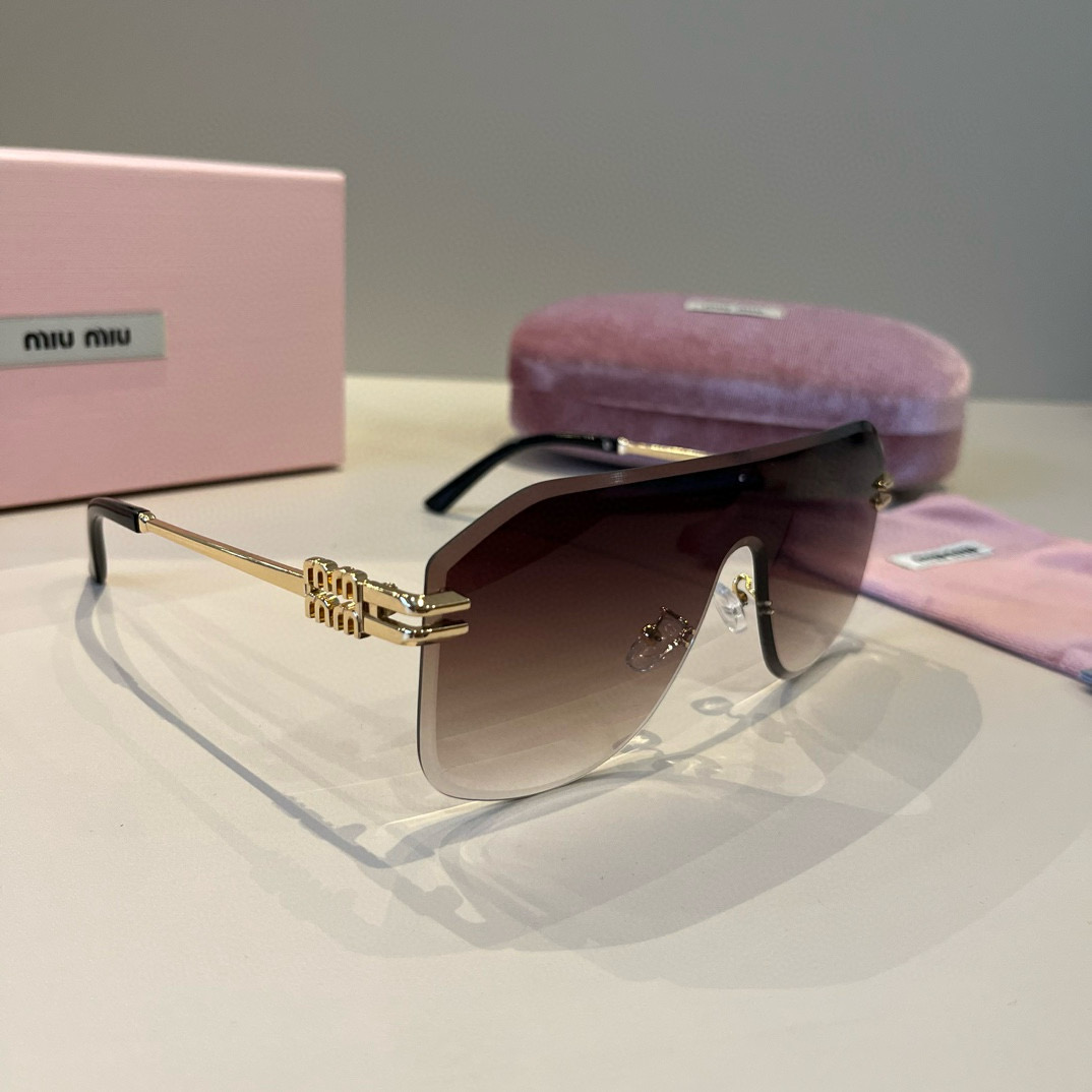 NO:358163,Miumiu new sunglasses, high-end frameless sunglasses for women's ultraviolet-proof driving, large face slimming one-piece glasses, glasses, miumiu19860909缪缪miumiu新款太阳镜,高级感无框太阳镜女款防紫外线开车专用大脸显瘦连体眼镜 眼镜墨镜太阳镜,眼镜,miumiu,glasses