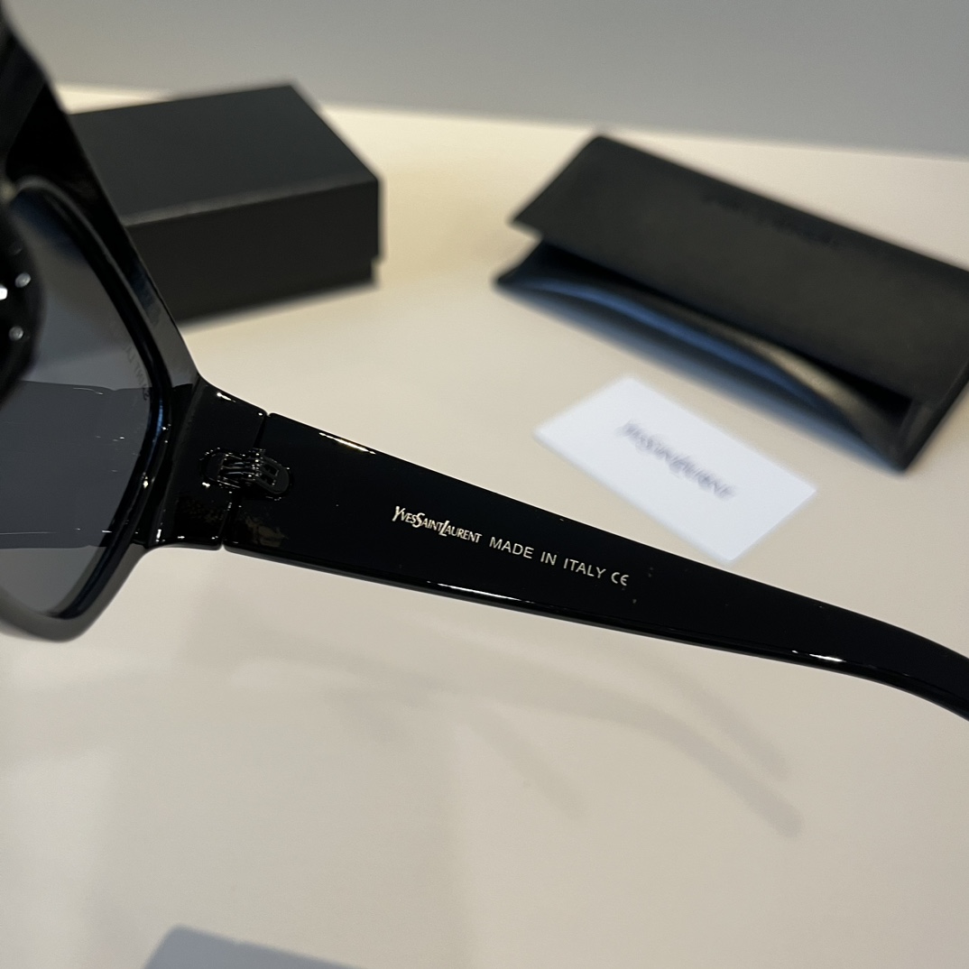 Saint Laurent New Narrow Frame Sunglasses: Elegant Design with Retro Mirror Legs - 图片 5