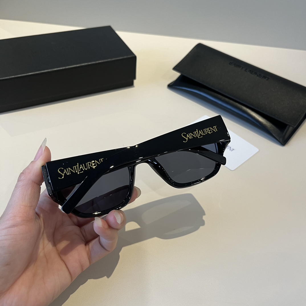 Saint Laurent New Narrow Frame Sunglasses: Elegant Design with Retro Mirror Legs - 图片 7