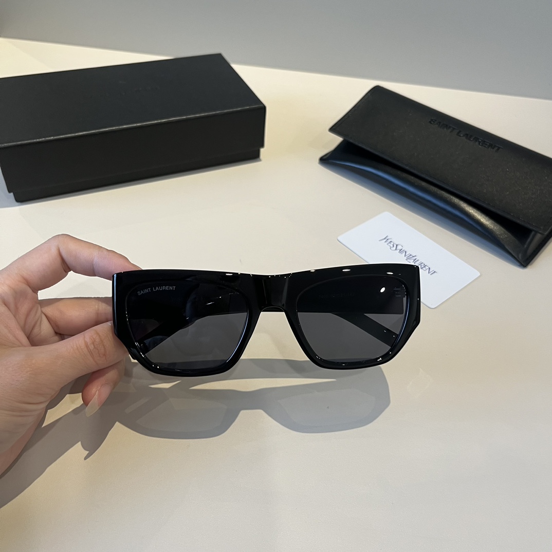 Saint Laurent New Narrow Frame Sunglasses: Elegant Design with Retro Mirror Legs - 图片 9