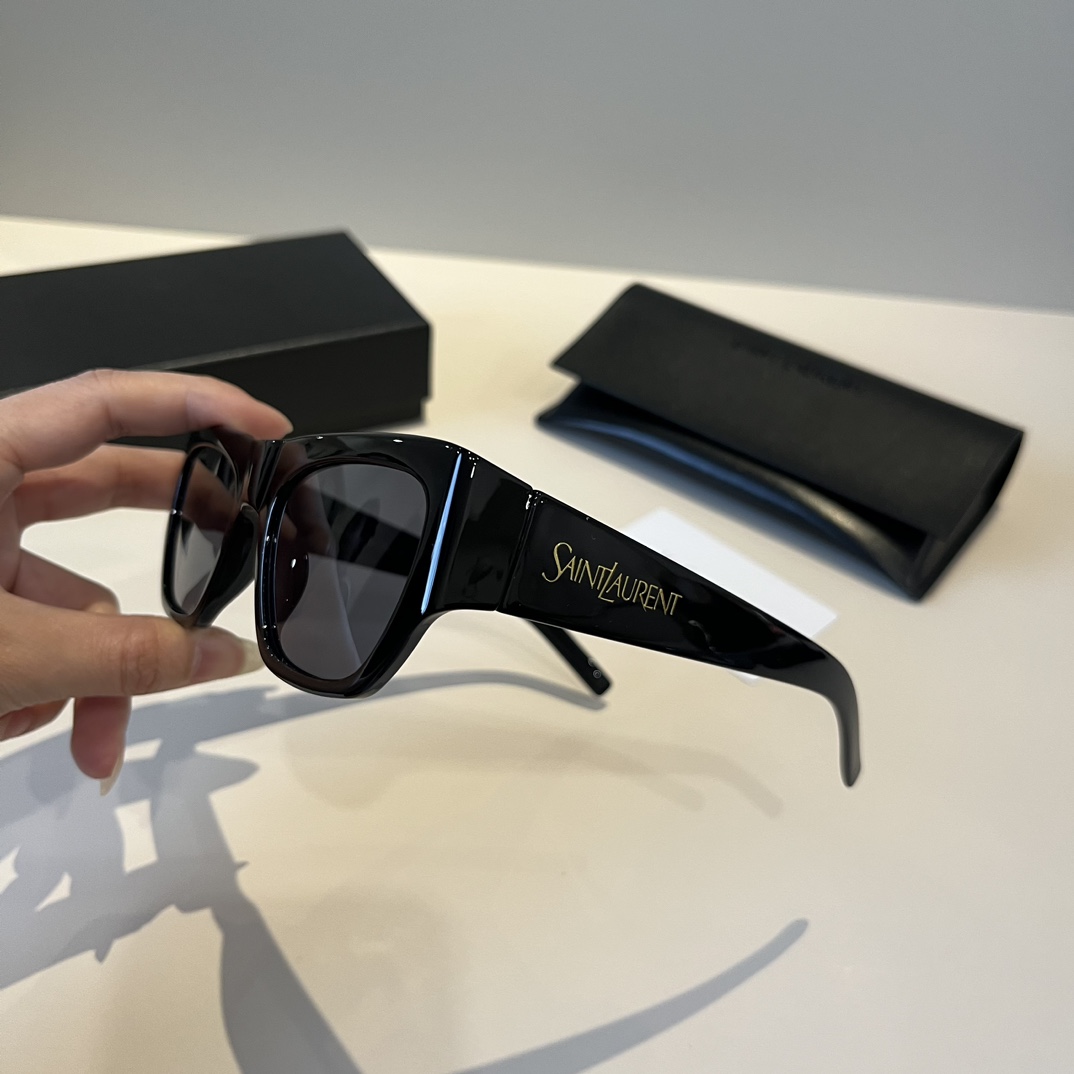 Saint Laurent New Narrow Frame Sunglasses: Elegant Design with Retro Mirror Legs - 图片 4