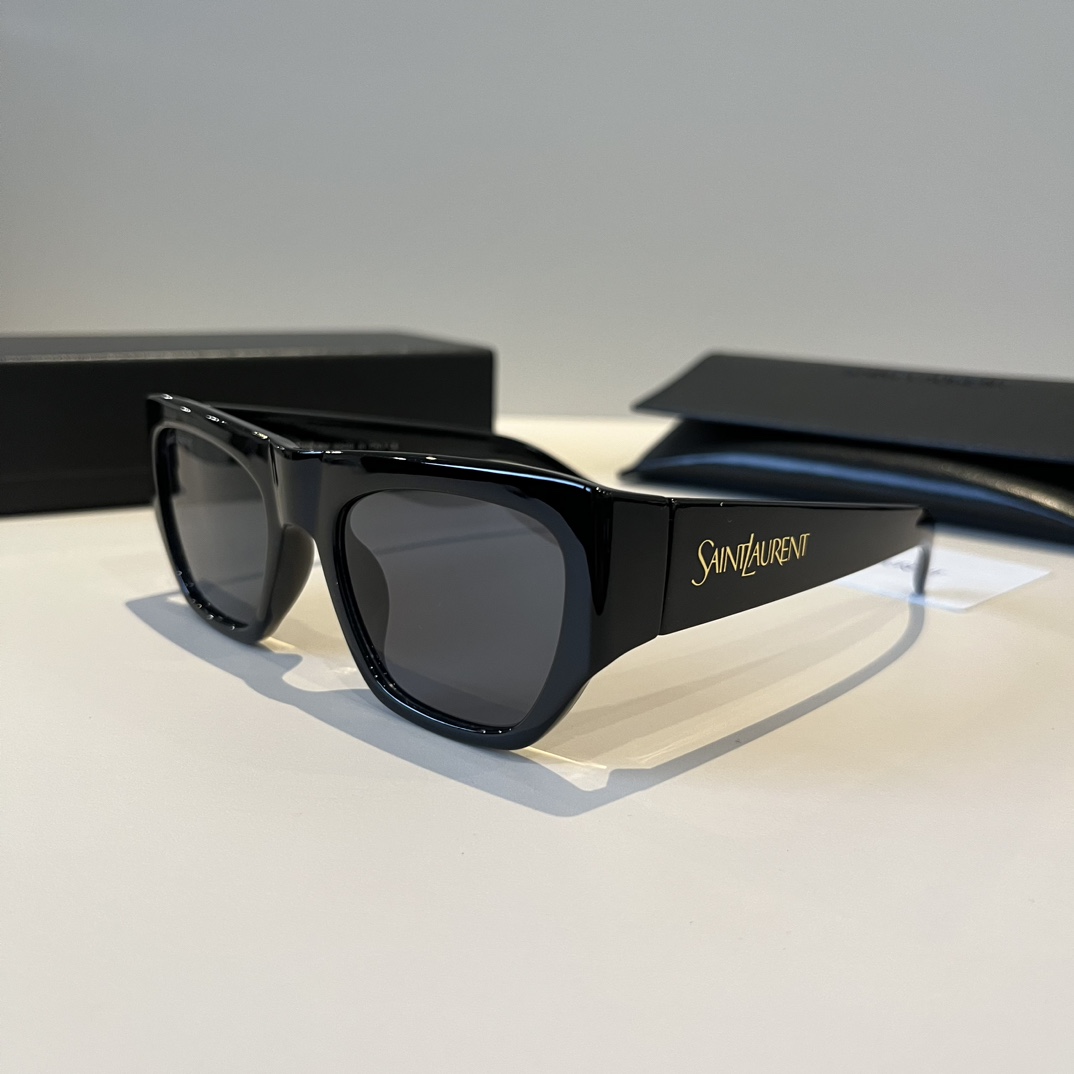 Saint Laurent New Narrow Frame Sunglasses: Elegant Design with Retro Mirror Legs - 图片 3