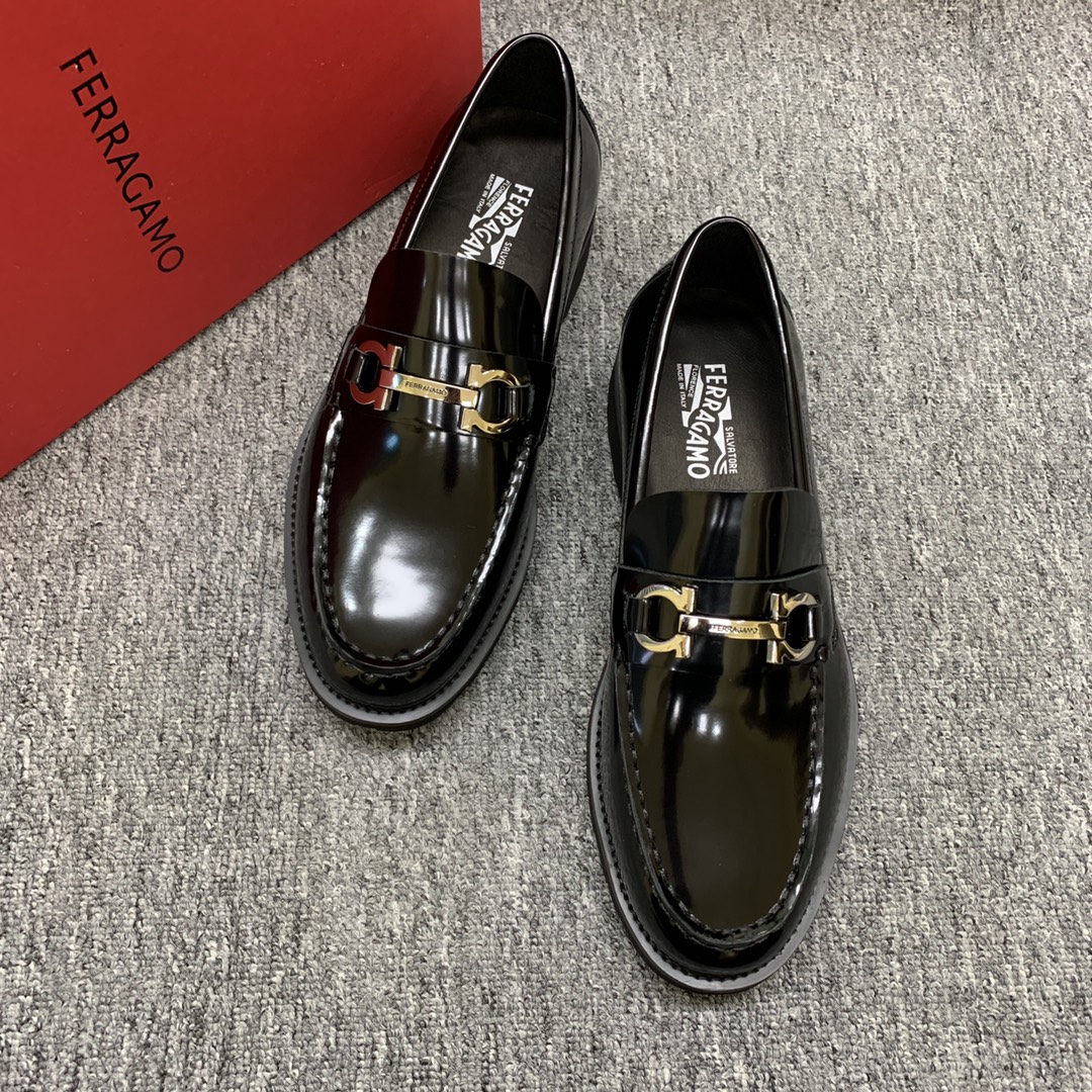 Ferragamo Style Leather Men's Shoes Lookbook Reference image 2