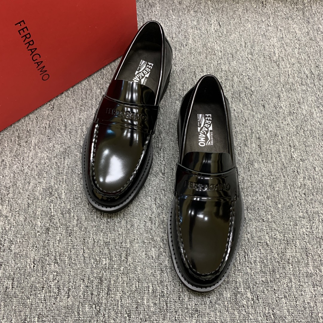 Ferragamo Style Leather Men's Shoes Lookbook Reference image 2