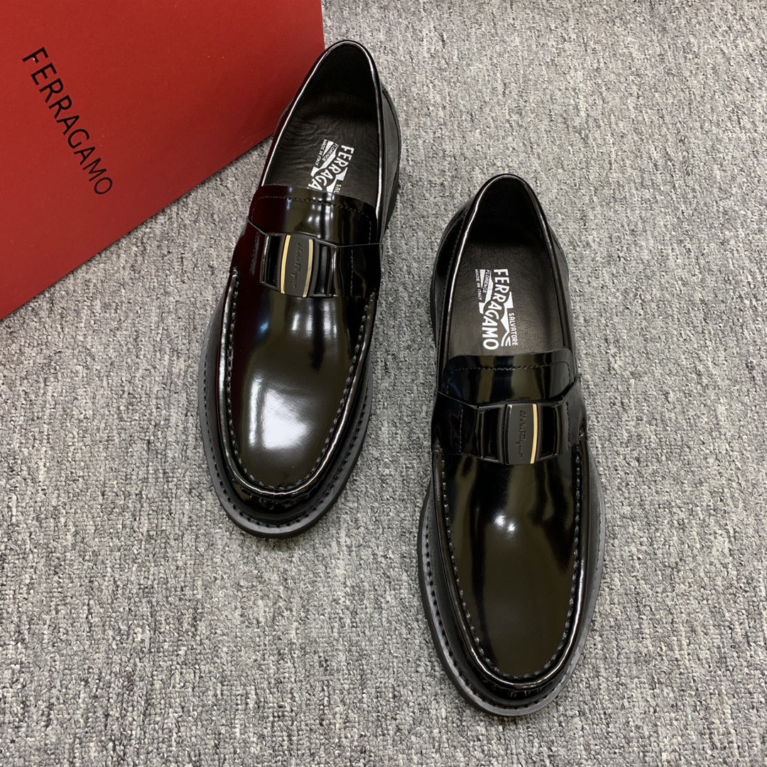 Ferragamo Style Leather Men's Shoes Lookbook Reference image 2