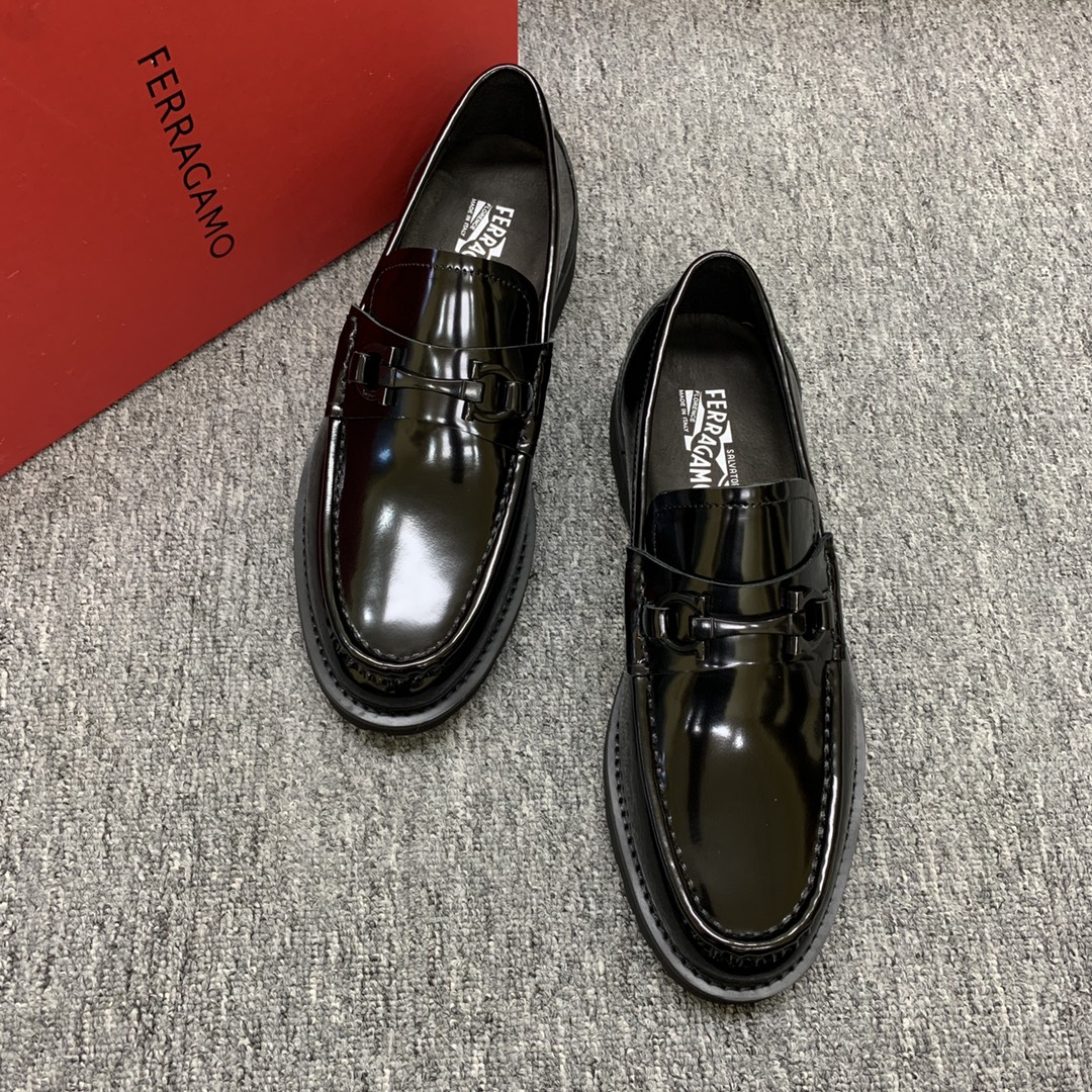 Ferragamo Style Leather Men's Shoes Lookbook Reference image 2