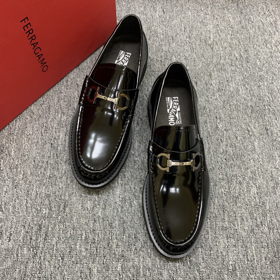 Ferragamo Style Leather Men's Shoes Lookbook Reference image 2