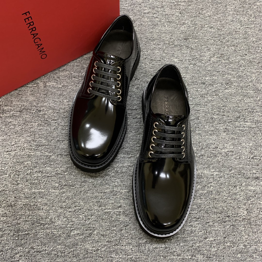 Ferragamo Men's Leather Oxford Shoes - Round Toe, Lightweight Sole, Sizes 39-44 3 i1702308068 792 2