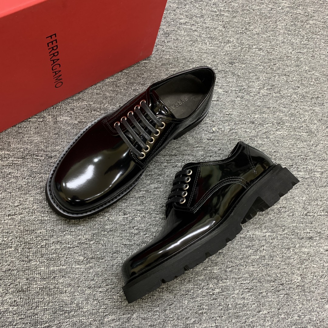 Ferragamo Men's Leather Oxford Shoes - Round Toe, Lightweight Sole, Sizes 39-44 7 i1702308068 9236 1