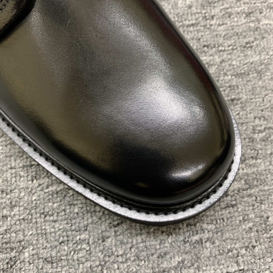 Ferragamo Men's Black Leather Lace-Up Dress Shoes with Thick Sole 9 i1702308106 5678 6