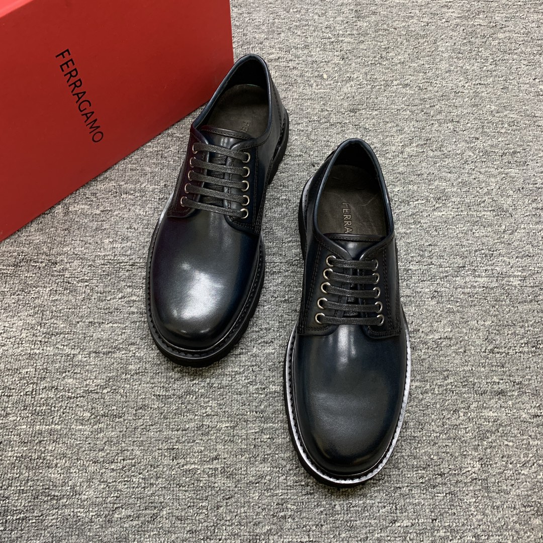 Ferragamo Men's Thick Sole Loafers - Premium Leather, Round Toe Design 3 i1702308149 1564 3