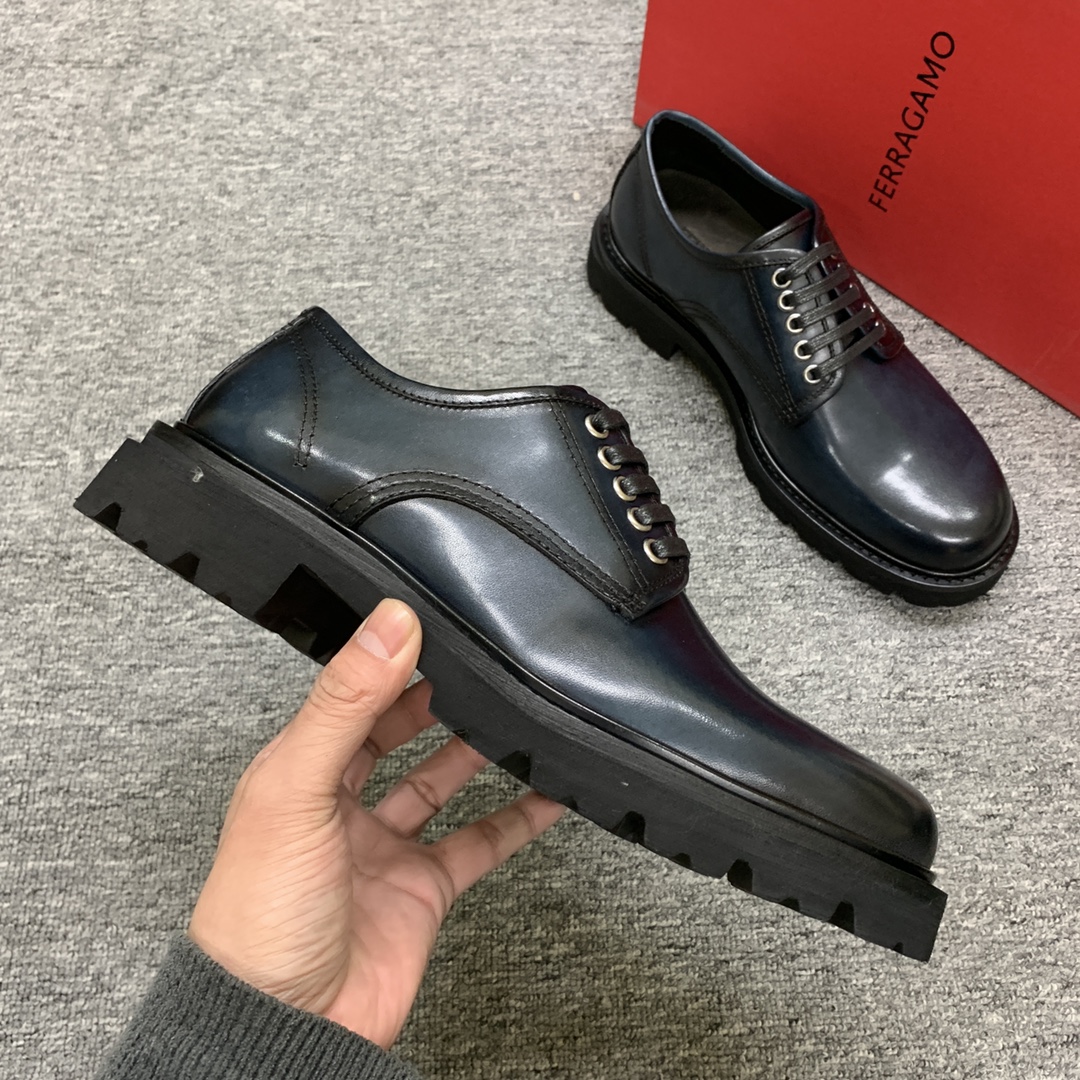 Ferragamo Men's Thick Sole Loafers - Premium Leather, Round Toe Design 6 i1702308149 3810 5