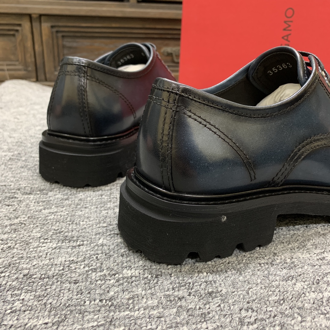 Ferragamo Men's Thick Sole Loafers - Premium Leather, Round Toe Design 10 i1702308149 4935 1