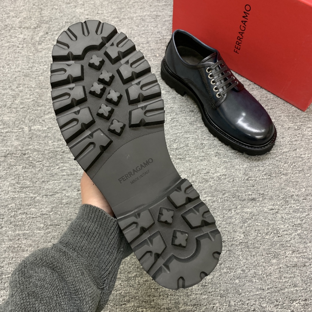 Ferragamo Men's Thick Sole Loafers - Premium Leather, Round Toe Design 8 i1702308149 8192 2