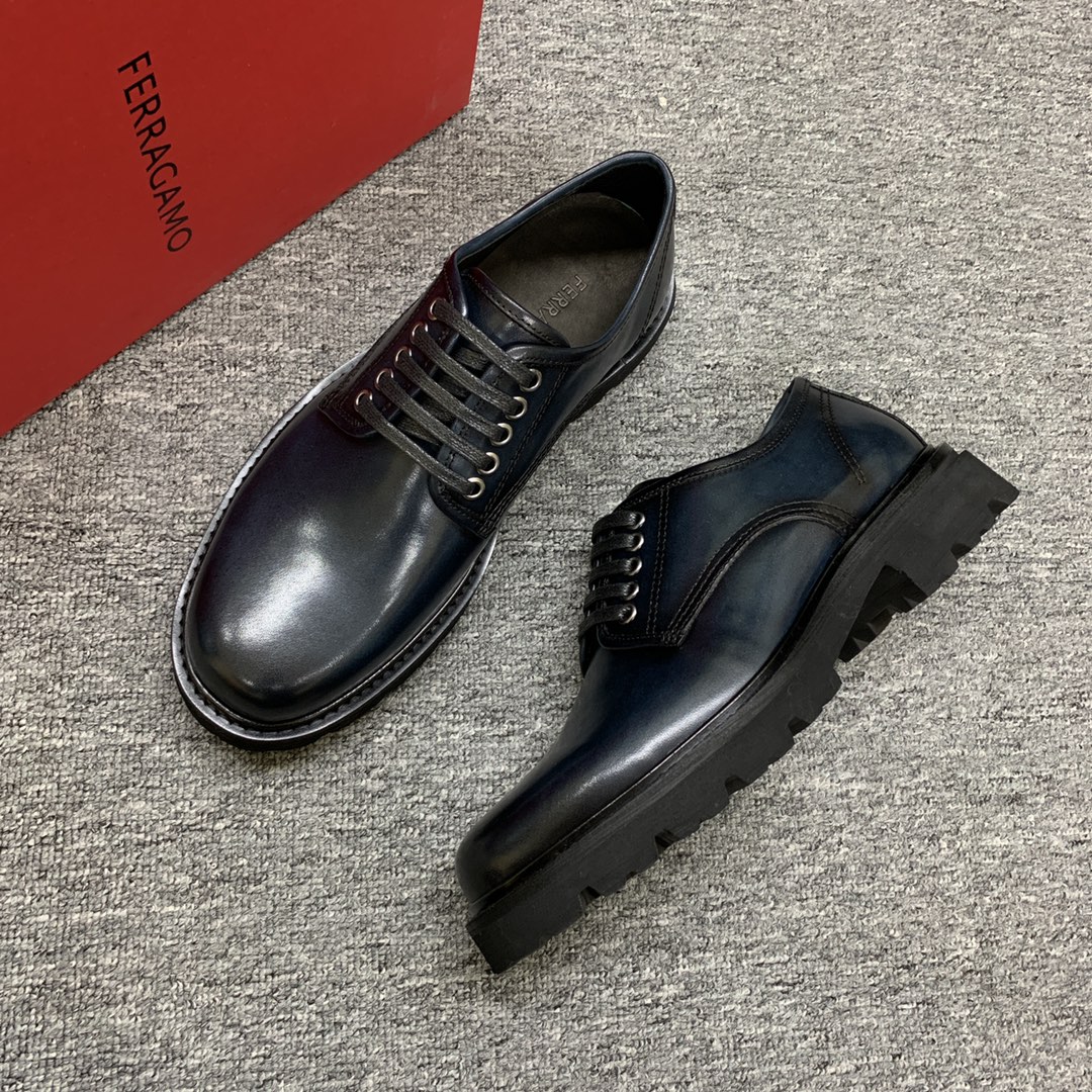 Ferragamo Men's Thick Sole Loafers - Premium Leather, Round Toe Design 7 i1702308149 9504 8