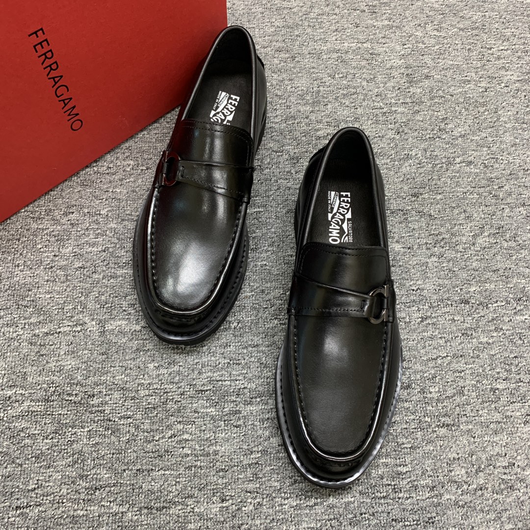 Ferragamo Style Leather Men's Shoes Lookbook Reference image 2