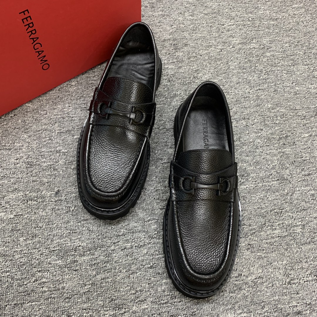 Ferragamo Style Leather Men's Shoes Lookbook Reference image 2