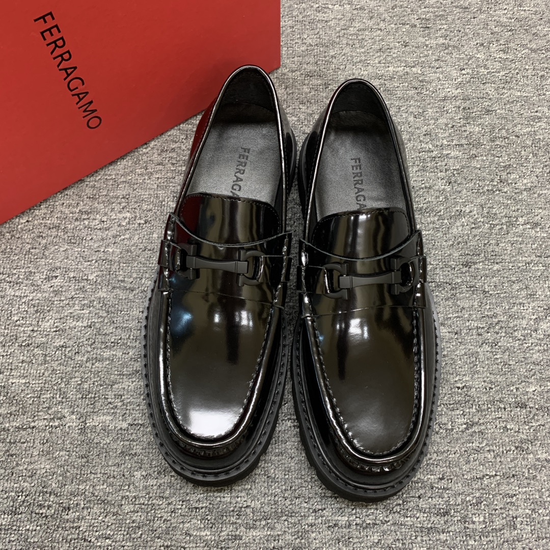 Ferragamo Style Leather Men's Shoes Lookbook Reference image 1
