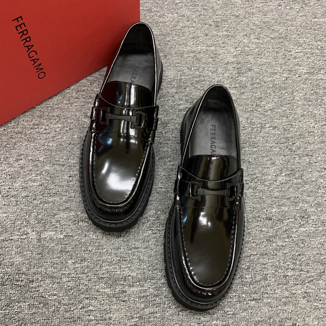 Ferragamo Style Leather Men's Shoes Lookbook Reference image 2