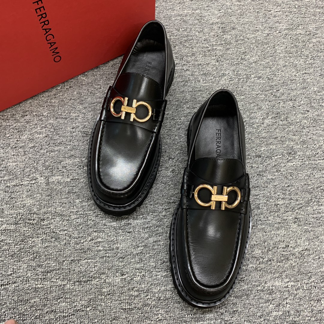 Ferragamo Style Leather Men's Shoes Lookbook Reference image 2