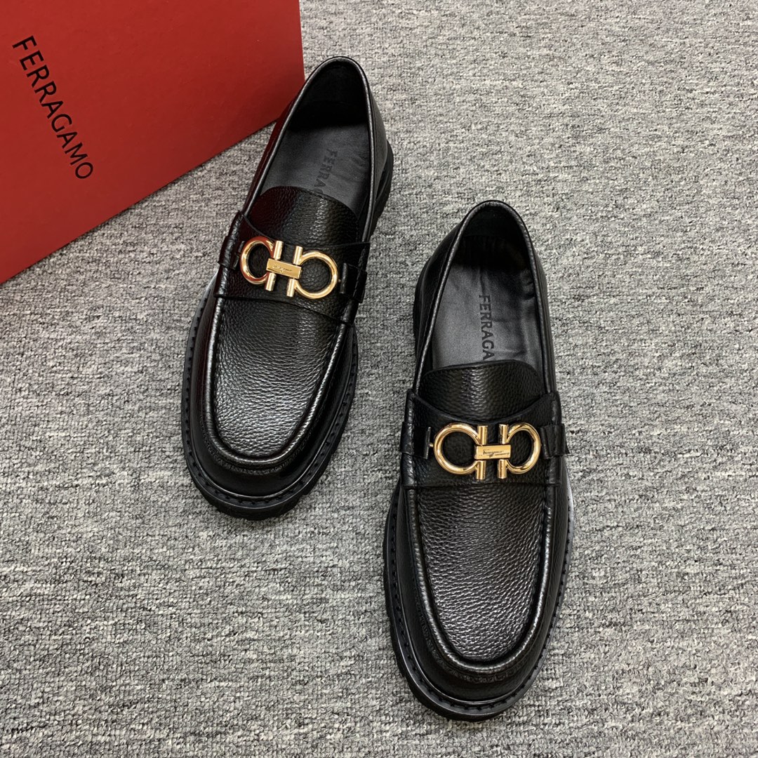 Ferragamo Style Leather Men's Shoes Lookbook Reference image 2