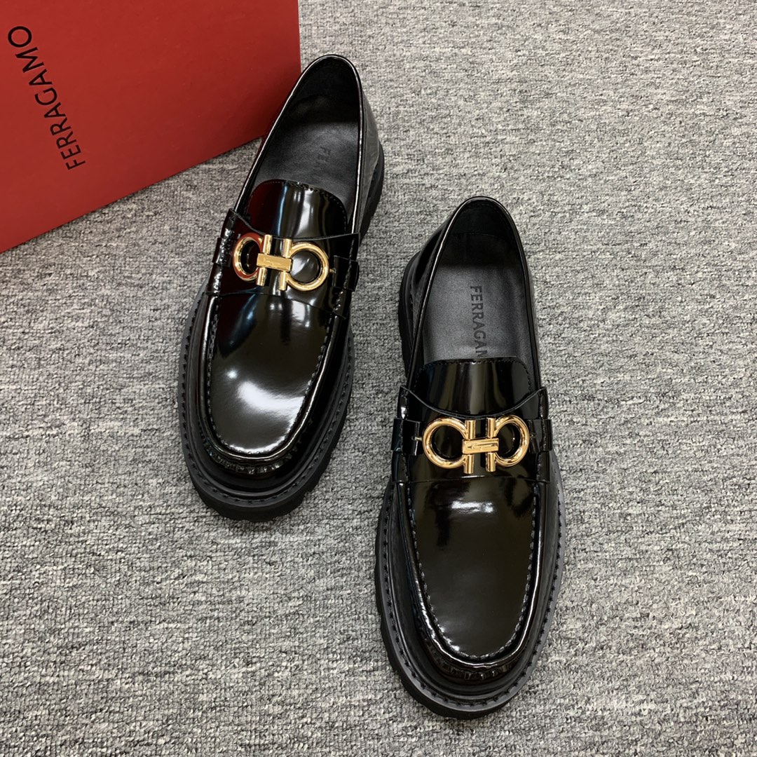 Ferragamo Style Leather Men's Shoes Lookbook Reference image 2