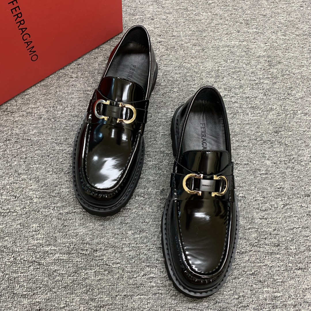 Ferragamo Style Leather Men's Shoes Lookbook Reference image 2