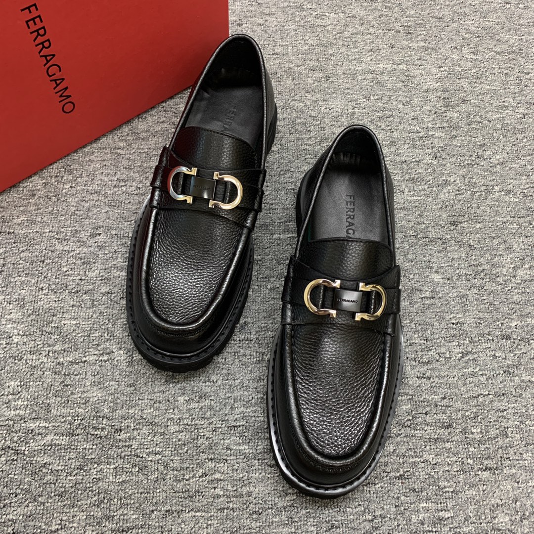 Ferragamo Style Leather Men's Shoes Lookbook Reference image 2