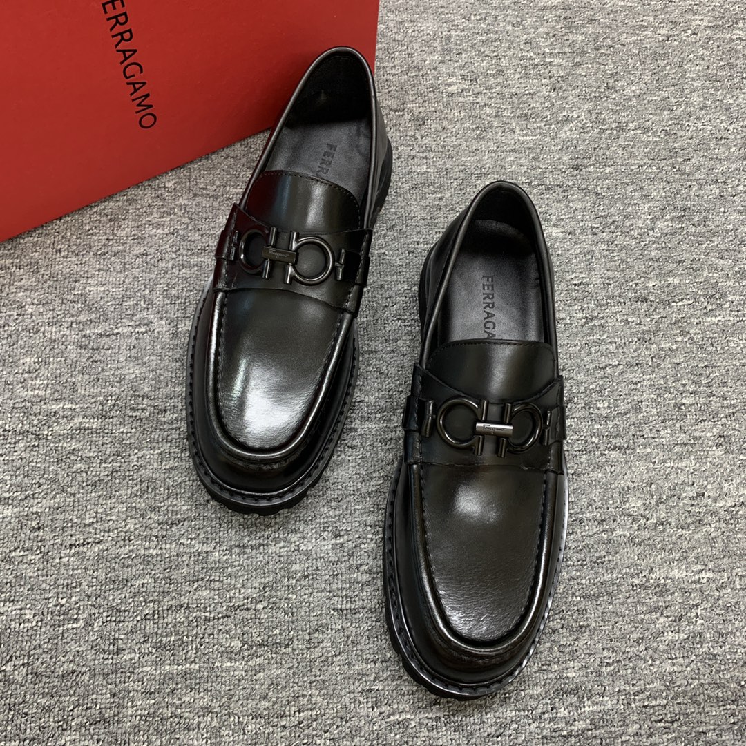 Ferragamo Style Leather Men's Shoes Lookbook Reference image 2