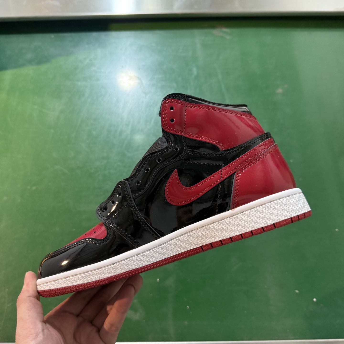 Air Jordan AJ1 Retro 高帮 黑红漆皮 全新工厂出货 -036 全新升级网板中底 原楦
