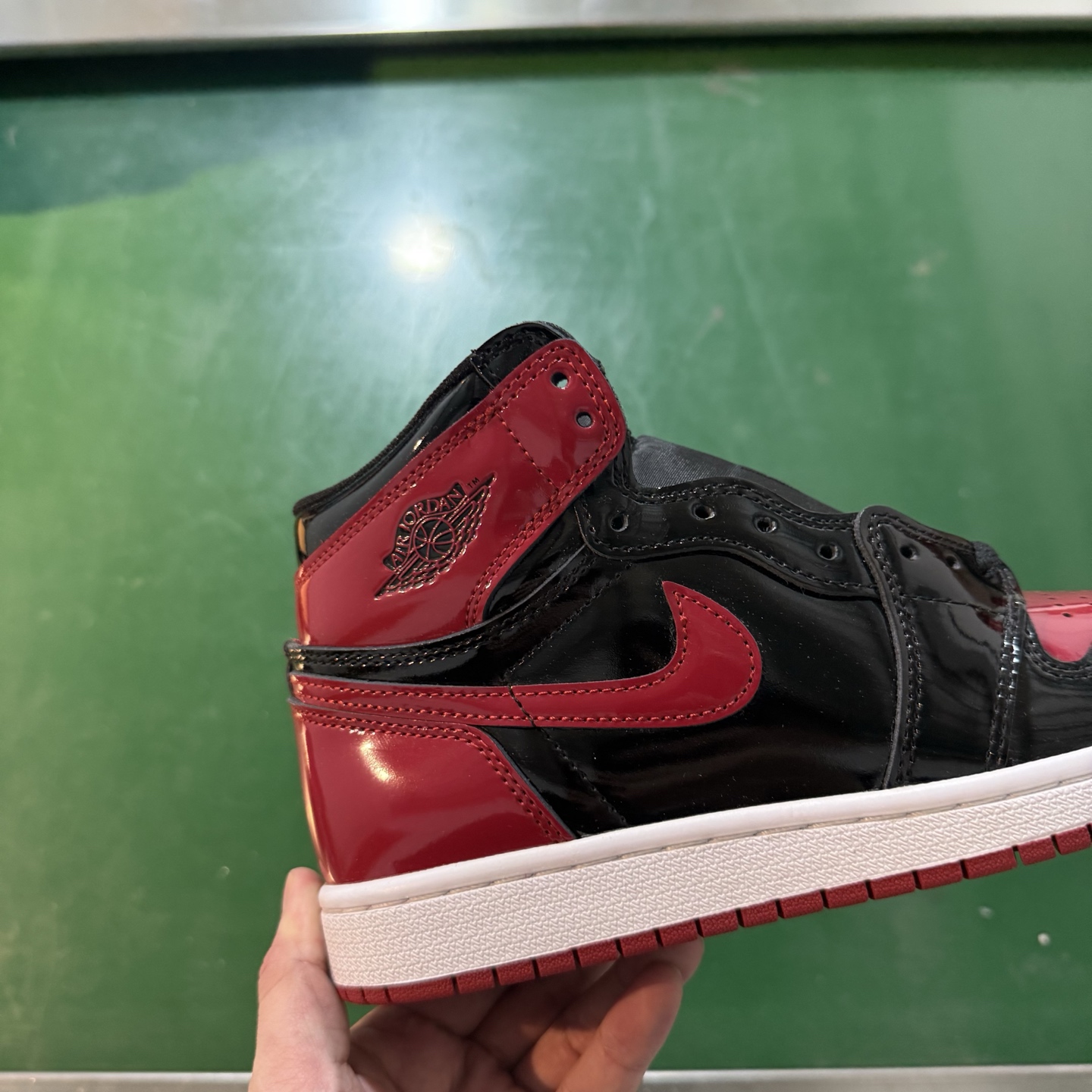 Air Jordan AJ1 Retro 高帮 黑红漆皮 全新工厂出货 -036 全新升级网板中底 原楦