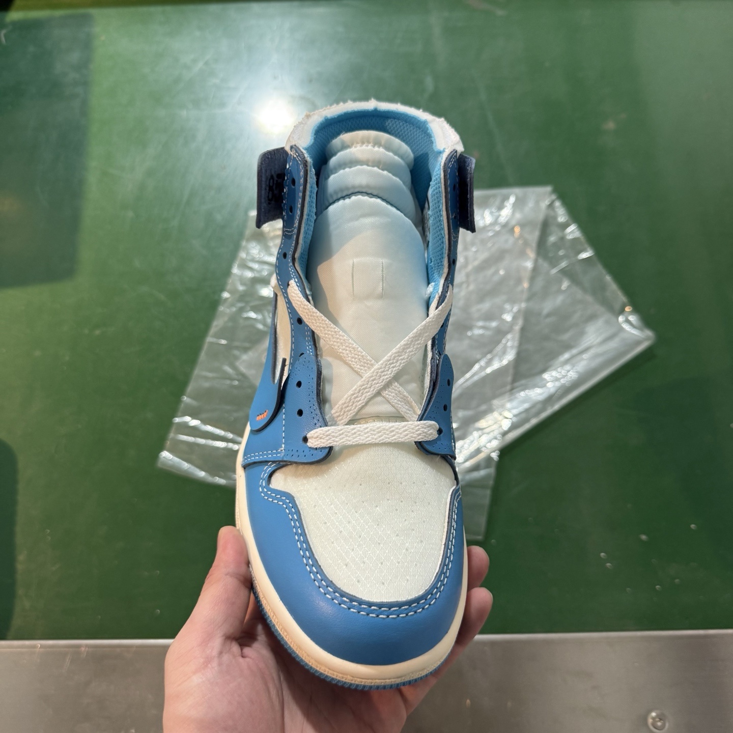 Air Jordan AJ1 Retro 高帮 OFF-WHITE 蓝色联名 全新工厂出货 AQ0818
