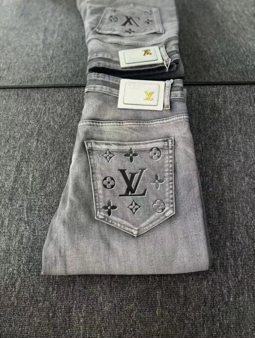 Louis Vuitton Embossed High-Elastic Jeans - Soft Cotton Denim Pants 1 Louis Vuitton Embossed High-Elastic Jeans – Soft Cotton Denim Pants