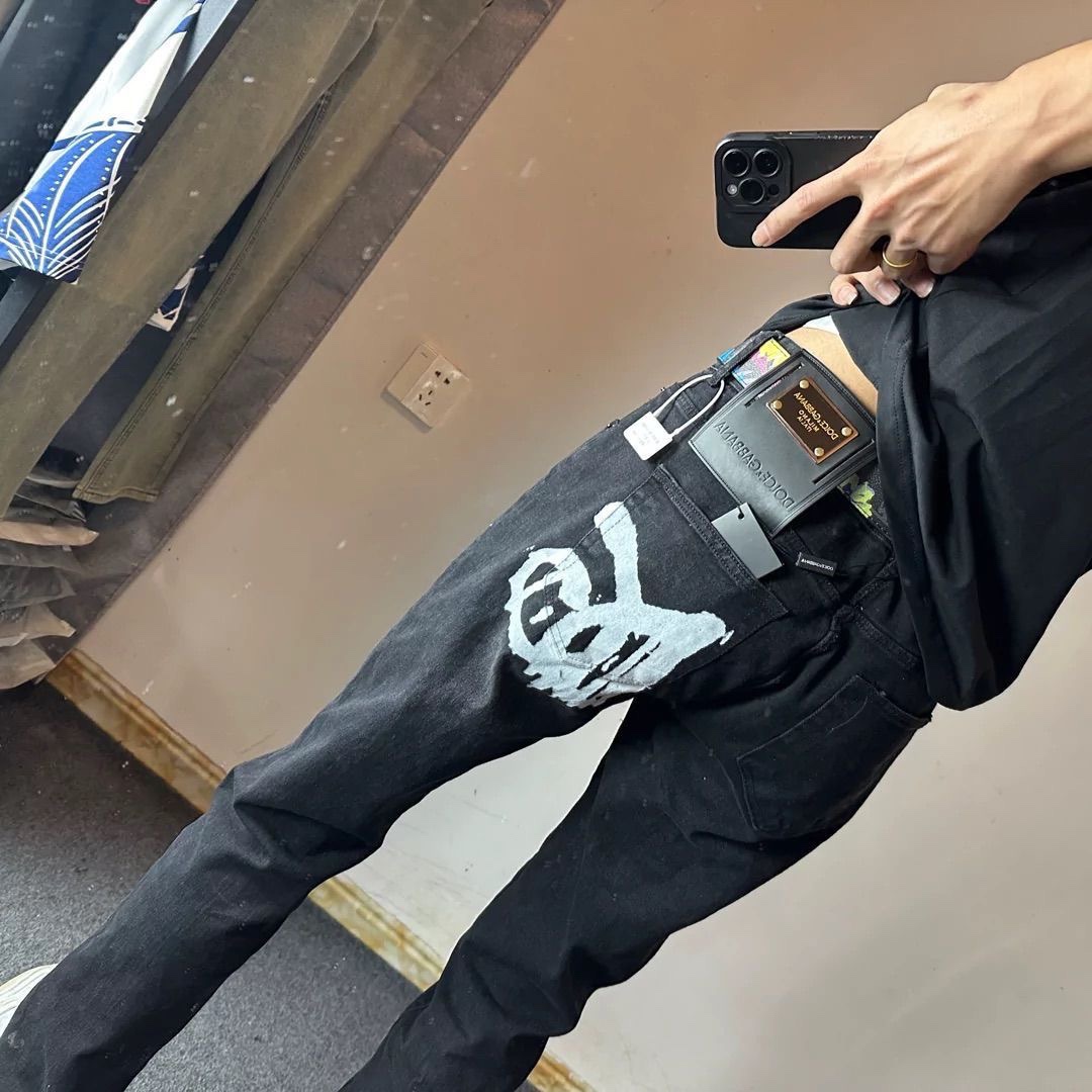 Luxurious DG Gold Jeans: Original Water-Purification Fabric, High-Quality Design - 图片 4