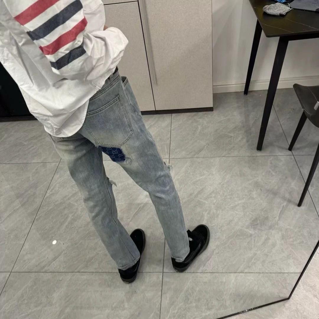2024 Summer GUCCI Gucchi Tweed Jeans for Men – High-End Custom Order - 图片 7