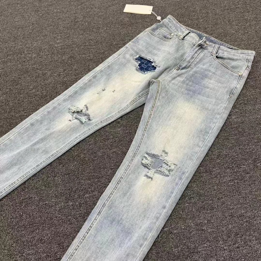 2024 Summer GUCCI Gucchi Tweed Jeans for Men – High-End Custom Order - 图片 6