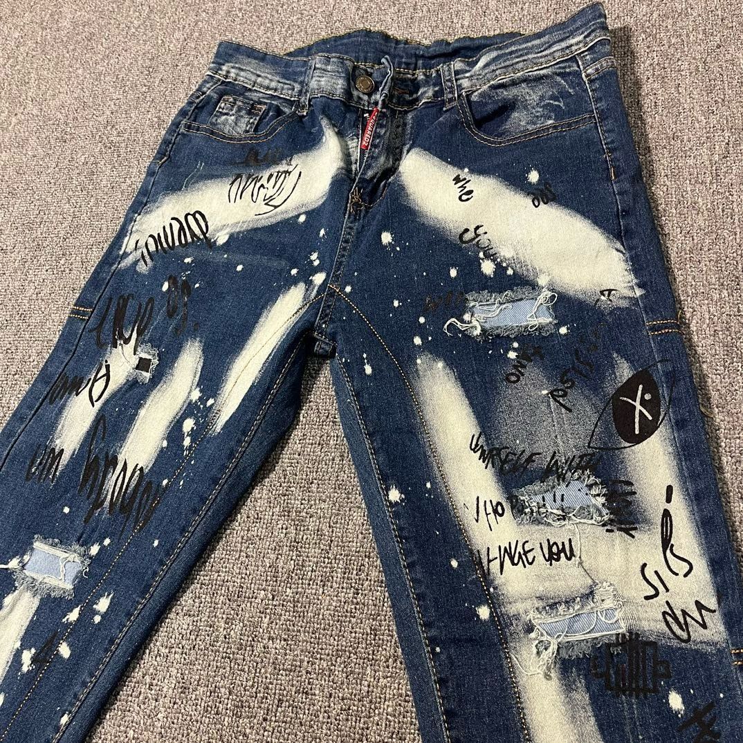 High Street Scratched Cave Cowboy: Original Water-Purification Fabric Jeans with Unique Details. - 图片 6