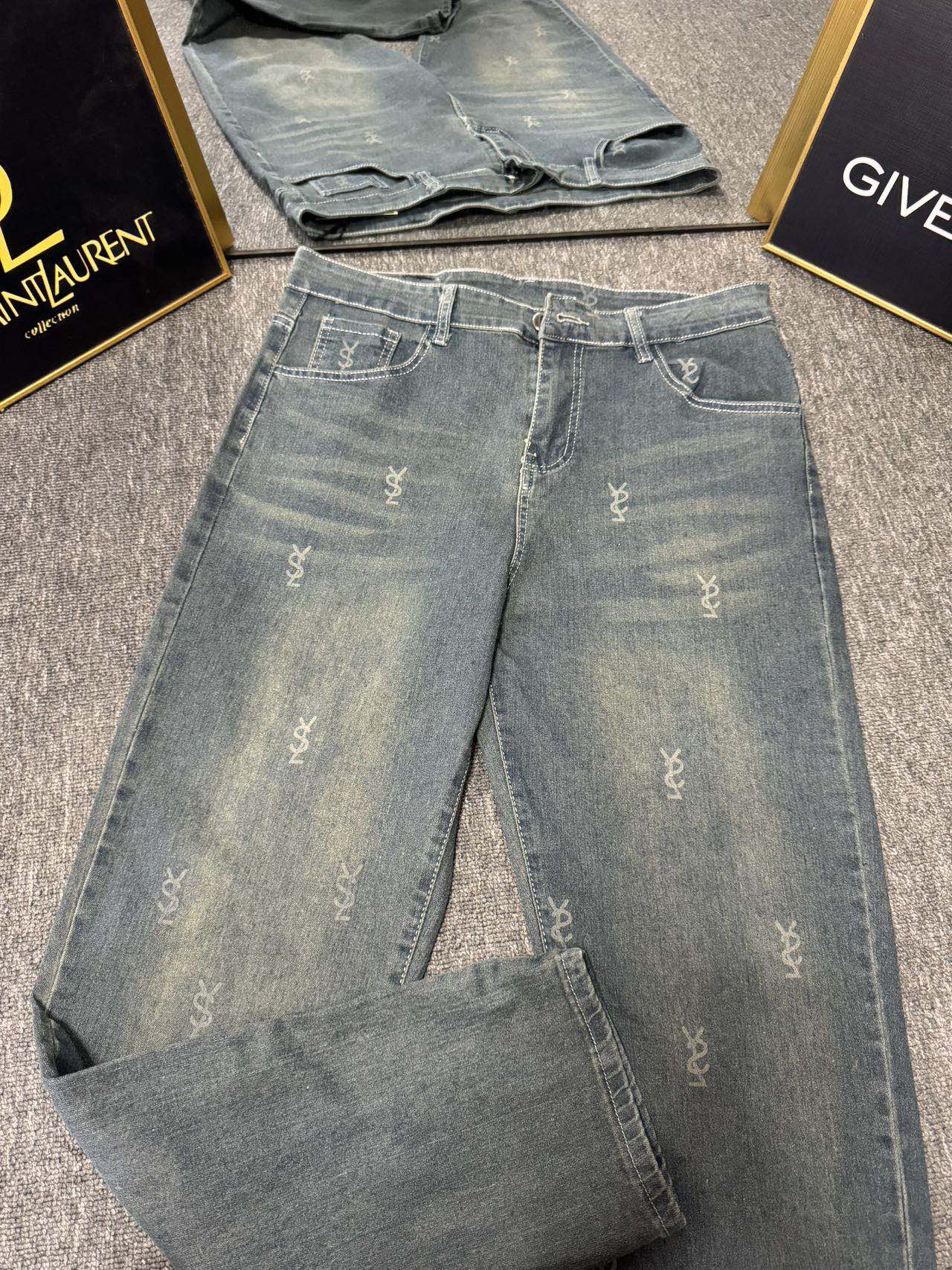 2024 YSL St. Roland Original Single-Explosive Jeans: Sizes and Colors Available - 图片 7